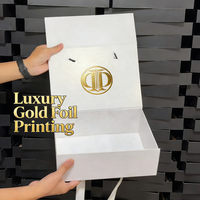 Boîte en papier pliable personnalisée en matériaux recyclés avec poignée - Format réduit de 20 % pour l'emballage de vêtements/chaussures/bougies/livres/jouets avec logo/marque