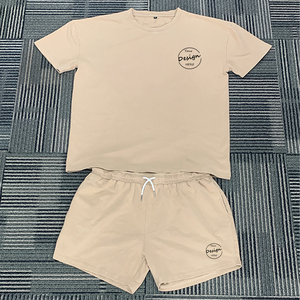 Set di T-Shirt da uomo con acido personalizzato con stampa all'ingrosso semplice sport causale palestra 220 GSM cotone T-Shirt e pantaloncini da uomo due pezzi - Product Image 1