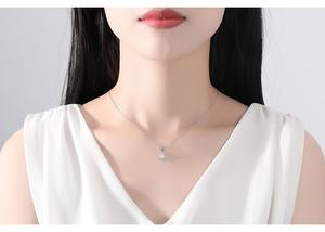 Conjunto <span class=keywords><strong>de</strong></span> collar <span class=keywords><strong>de</strong></span> aleación <span class=keywords><strong>de</strong></span> moda para mujer, pendientes pequeños, colgante para bodas, compromisos con circón, regalo bonito para <span class=keywords><strong>niña</strong></span> - Product Image 3