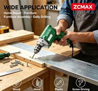 Perceuse électrique ZCMAX 10 mm avec mandrin à clé, 350 W, 220-240 V, vitesse variable, marche avant/arrière, pour percer le bois et le métal