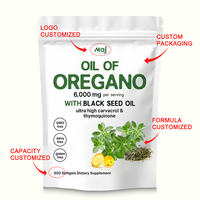 Capsules de gel d'huile d'origan OEM 1000mg pour le soutien immunitaire des cheveux et du cerveau Capsules d'huile de graines noires d'huile d'origan