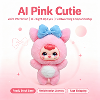 PG52 Animal en peluche interactif IA, personnage rose mignon avec conversation multilingue, clonage vocal et compagnie IA