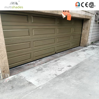 Porte de garage en alliage d'aluminium multi-panneaux avec fonction antivol et commande électrique, idéale pour entrepôts extérieurs et villas