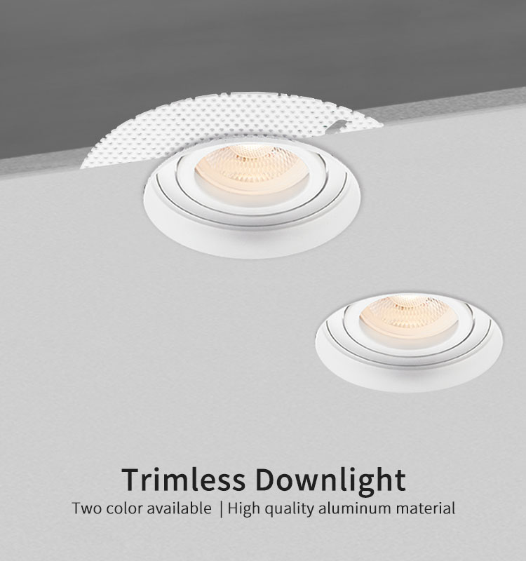 Anti Glare Round Trimless Down Light Recessed For Background Wall