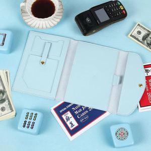 Foldable Pu Leather Mahjong <b>Card</b> Sleeve Multiple Pockets Phone <b>Wallet</b> Large 17x8.7 Inches Credit Folio Score <b>Card</b> <b>Holder</b> - Product Image 3