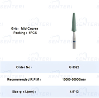 Tête de meulage diamant en céramique SENTERI et tête de meulage en oxyde de zirconium foret de polissage de laboratoire dentaire à puissance manuelle