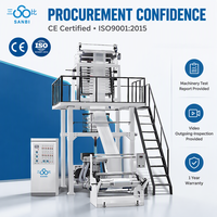 Machine d'extrusion de film plastique mono-couche multifonctionnelle pour film HDPE LDPE PE, extrudeuse de film soufflé