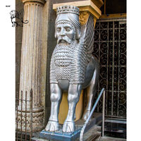 Statue en bronze de Lamassu, mythologie babylonienne célèbre, grandeur nature, sculpture de lion Shedu pour les entrées des temples et des palais, BLVE Casting