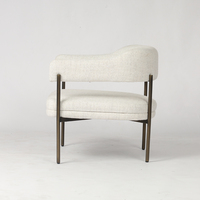 Fauteuil d'appoint moderne en tissu avec éponge haute densité et pieds en métal, mobilier de maison rembourré, vente en gros usine nordique