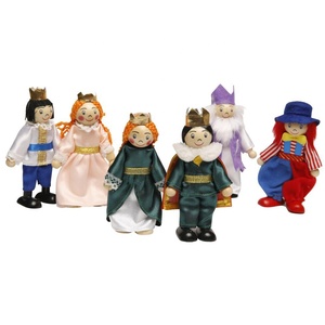 Familia de Muñecas Felices de Madera, 6 Personas, Figuras Flexibles de Madera - Product Image 2