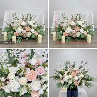 GF476 Bouquet de fleurs artificielles rose pastel doux de 70 cm pour allée, idéal pour la décoration de bars, événements professionnels et fêtes