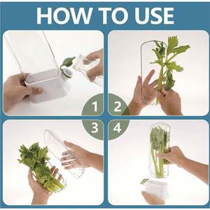 Meilleur vendeur, récipient de stockage d'herbes en plastique de grande capacité, récipient transparent pour réfrigérateur, économiseur d'herbes pour la fraîcheur, grand récipient pour herbes - Product Image 4