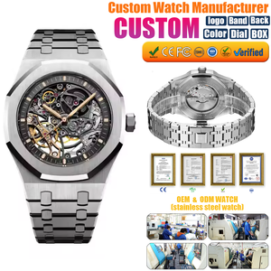 Montre de luxe personnalisée OEM, bracelet en acier inoxydable 316L, boîtier multi-couches, cadran ajouré, verre résistant à l'eau, montre-bracelet pour homme - Product Image 2
