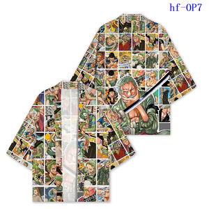 เสื้อคลุมคอสเพลย์สไตล์ญี่ปุ่นโอเวอร์ไซส์ 5 แบบ ลายลูฟี่ โรโรโนอา โซโล ฮาโอริ คิโมโน สำหรับคอสเพลย์อนิเมะ เสื้อยืดฤดูร้อน - Product Image 2