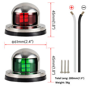 LED 보트 항해등 빨강 녹색 보우 신호등 방수 스테인리스 컬러 해양 항해등 - Product Image 6