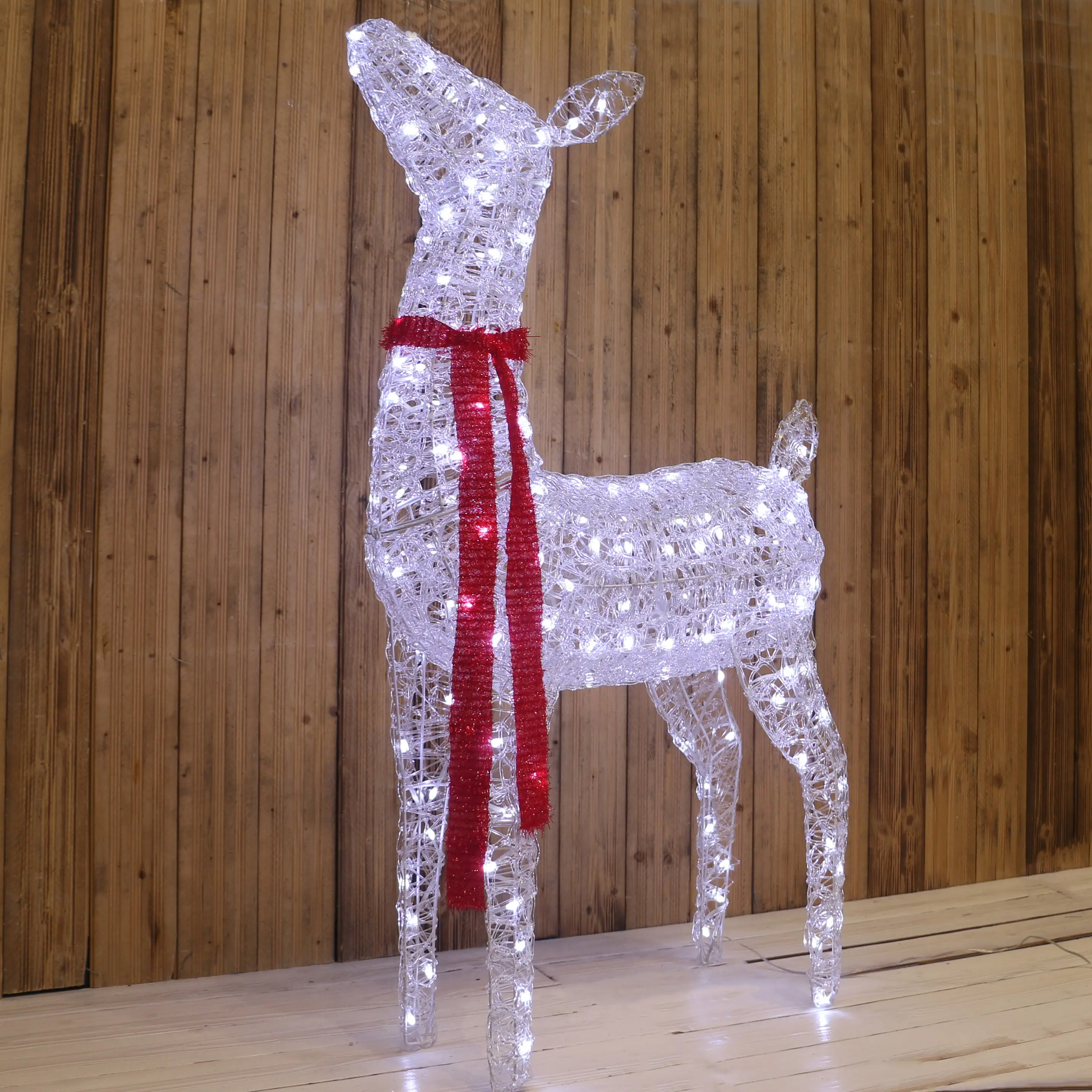 Indoor And Outdoor 160L White LED Acrylic Deer For Christmas Decoration