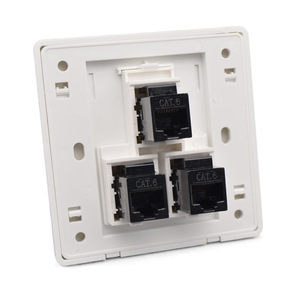 3 cổng Giao diện mạng Bảng điều khiển Mạng Máy Tính ổ cắm mặt tấm RJ45 <span class=keywords><strong>Jack</strong></span> <span class=keywords><strong>CAT5e</strong></span> CAT6 <span class=keywords><strong>Keystone</strong></span> <span class=keywords><strong>Jack</strong></span> tường Ổ cắm ổ cắm - Product Image 3