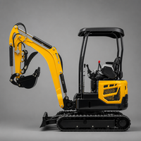 Mini-excavatrice efficace de 1,8 tonne avec moteur Yanmar et chenilles en caoutchouc pour l'entretien routier