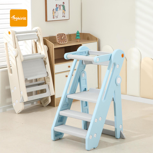 Safety Guard Rail Folding Stool Step Stool Kitchen Helper Child Learning Tower Foldable