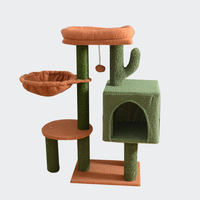 Jouet pour chat d'intérieur durable multifonctionnel résistant à l'usure Cactus grimpant griffoir d'arbre à chat en peluche de bois de sisal
