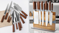 Bloc à couteaux magnétique double face, organisateur de rangement multifonctionnel pour couteaux, support magnétique pour couteaux