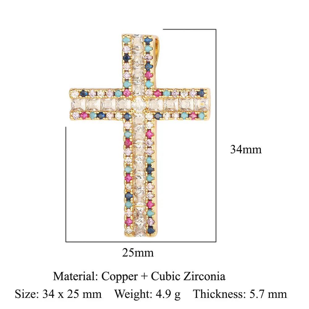 Vente en gros prix d'usine collier zircon en cuivre zirconium couleur croix bijoux religieux pendentif vierge marie