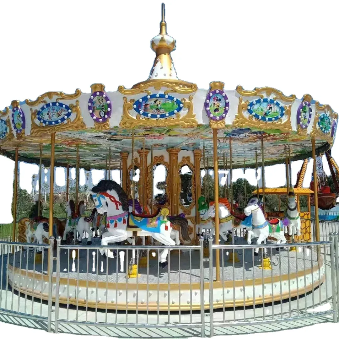 Magnifique carrousel personnalisé 16 places abordable manège pour champ de foire carrousel personnalisable pour parcs d'attractions