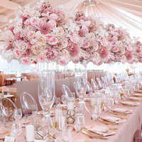 Vente flash : Grande boule de fleurs artificielles en soie de 80 cm, rose, pour décoration de mariage, centre de table pour réception de banquet