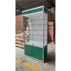 <span class=keywords><strong>Vitrine</strong></span> de salon en <span class=keywords><strong>bois</strong></span> <span class=keywords><strong>et</strong></span> en verre avec éclairage LED <span class=keywords><strong>et</strong></span> affichage LED - Product Image 4