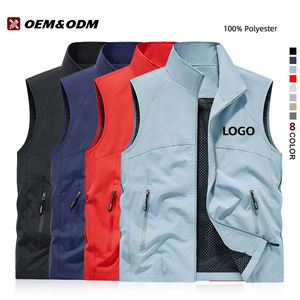 Chalecos Personalizados para Hombre, Chalecos de Seguridad para Elecciones, Poliéster Transpirable, Bordado con Logotipo Personalizado, Chaleco Multibolsillos para Trabajo al Aire Libre y Pesca - Product Image 1
