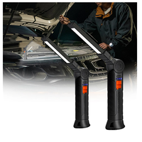 Lampes de travail rechargeables LED lampe de poche pliante avec base magnétique COB lumière rotation à 360 ° réparation de voiture maison Garage camping d'urgence
