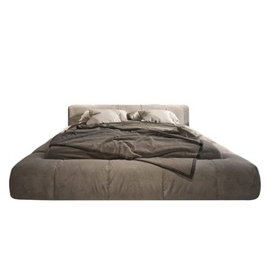 <span class=keywords><strong>Cama</strong></span> Doble Ajustable Tapizada <span class=keywords><strong>en</strong></span> Franela Minimalista Italiana con Estructura de Acero Roble Multifuncional Suave y Cómoda Personalizable - Product Image 5