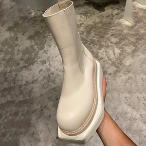 Nouvelles bottes d'hiver pour hommes à plateforme et lacets - Semelle épaisse, style décontracté et professionnel, large embout, semelle intermédiaire en EVA, tige en cuir synthétique - Product Image 3