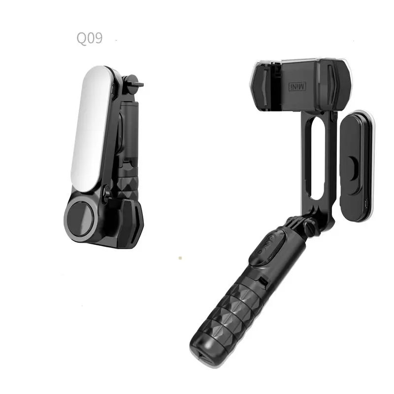 Q09 phone grosir gimbal stabilizer terbaik untuk ponsel dengan remote handheld nirkabel tripod berdiri smart selfie stick 360 rotasi