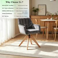Chaises de salle à manger modernes en bois avec pieds pivotants, qualité commerciale, commande personnalisée, chaise d'appoint en tissu – Vente en gros OKAY