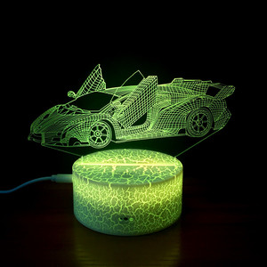 Tisch lampe Super Sportwagen Nachttisch 3d Riss Illusion 7 Farbwechsel Kinder Kinder Geschenk Led Nachtlicht Auto - Product Image 2