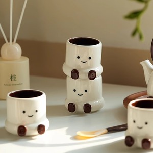 Cute Smile Face Ceramic Tea <b>Set</b> Cartoon Tea <b>Cup</b> <b>Set</b> with Pot Tea Gift <b>Set</b> for Birthday - Product Image 2