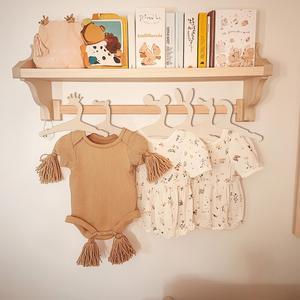 Wholesale Custom Creative Cartoon <b>Bear</b> Animal Shape Crafts 20PCS <b>Cute</b> Wooden Baby Clothing Hangers - Product Image 2