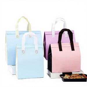 Colorful Non-woven Insulated Takeaway Cooler Bag with Zipper Closure for Wine and Milk Tea Lunch - Product Image 6