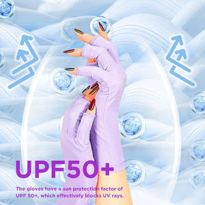 أزياء احترافية مريحة للتنفس مضادة للأشعة فوق البنفسجية Upf50 + قفازات حماية للأشعة فوق البنفسجية بدون أصابع للأظافر جل الأظافر - Product Image 3