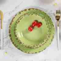 Assiette de fête en mélamine de qualité alimentaire A5, 100 % mélamine, écologique, vaisselle en céramique