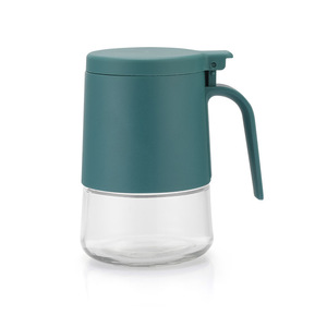 Tarro de especias de vidrio transparente con asa, tapa abatible, a prueba de humedad, para condimentos sólidos, uso doméstico - Product Image 4