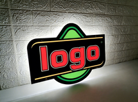 Boîtes lumineuses publicitaires LED ultra-minces, enseignes lumineuses en acrylique de formes fantaisie pour les magasins, les bars, télécommandées pour les logos de boissons, de bières et de bouteilles