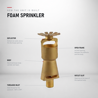 Kepala Sprinkler Busa Air Otomatis untuk Sistem Penanggulangan Kebakaran dengan Busa dan Air