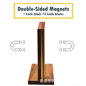 <b>Wooden</b> kitchen countertop magnetic knife holder, no-drill knife storage and display rack, double-sided magnetic knife <b>block</b> - Product Image 4