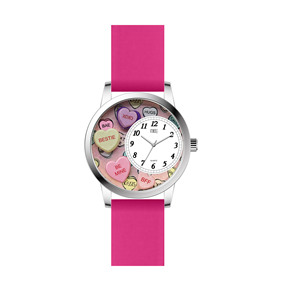 Montre ronde pour femme avec bracelet en silicone et cadran en forme de cœur, idéale pour les fêtes, les rendez-vous et les cadeaux. - Product Image 5