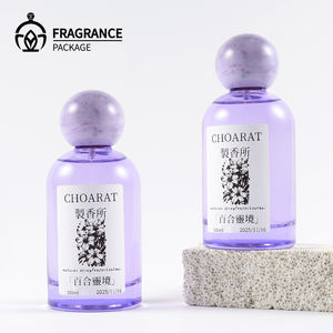 Flacons de parfum pour femmes en verre vides de 100 ml de couleur violette, flacons de parfum vaporisateur en verre de 30 ml et 50 ml avec col à sertir et bouchon magnétique - Product Image 1