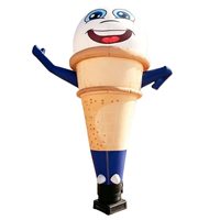 Danseur gonflable en forme de crème glacée, publicité gonflable personnalisée pour la promotion en extérieur des magasins