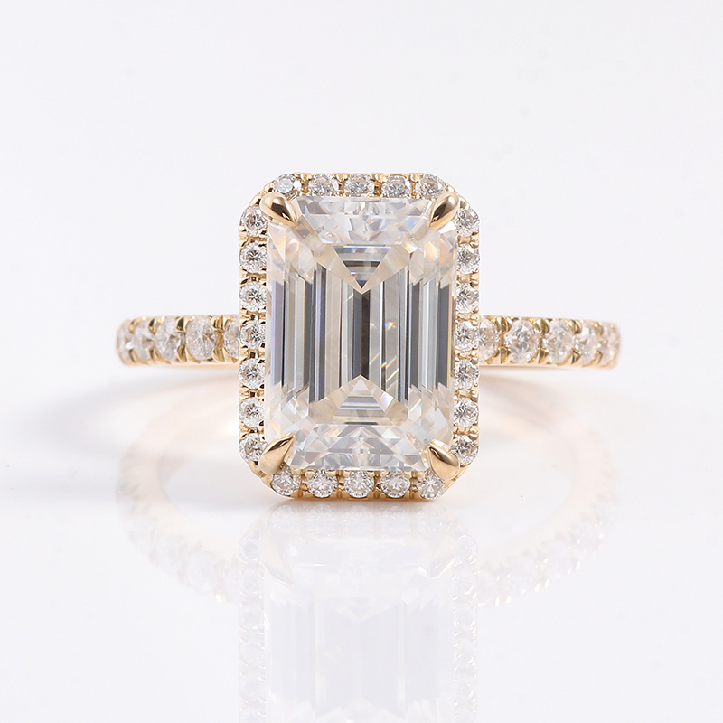 Real solid 10K gold moissanite  ring