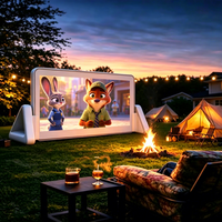 Kit de cinéma maison portable gonflable résistant à l'eau alimenté par prise électrique |   Écran de projection extérieur à installation rapide en 3 minutes pour fêtes et événements